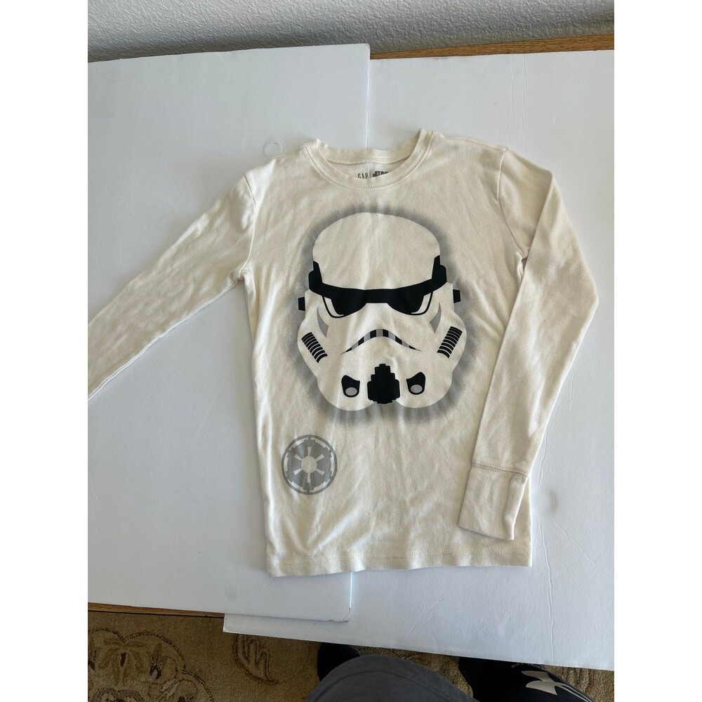 Gap Kids Star Wars Stormtrooper Long Sleeve Shirt - Off White/Cream Boys LG 14
